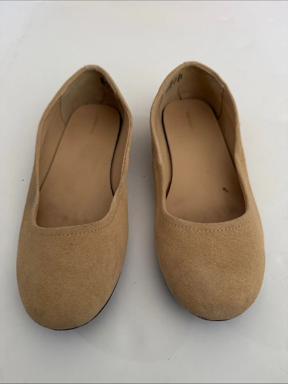 Lands' End Women's Tan Suede Slip-On Ballet Flats size 7